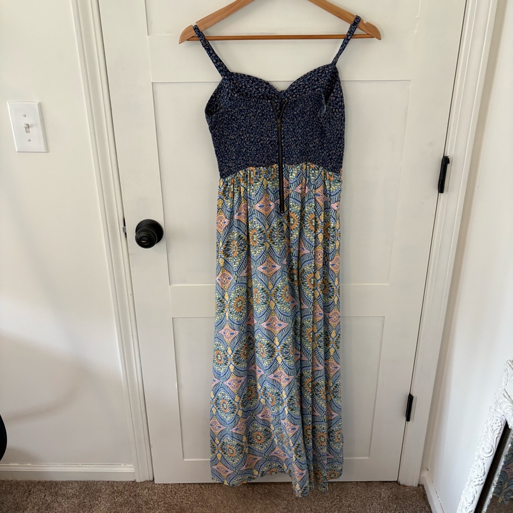 Current Air Contrast Quilted Bodice Maxi Dress In Navy and Multi. Size Small. - Picture 5 of 15